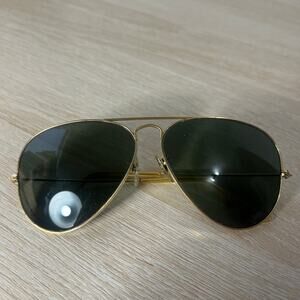 Vintage B&L Ray-Ban USA Aviators Sunglasses Gold Frames 58-14